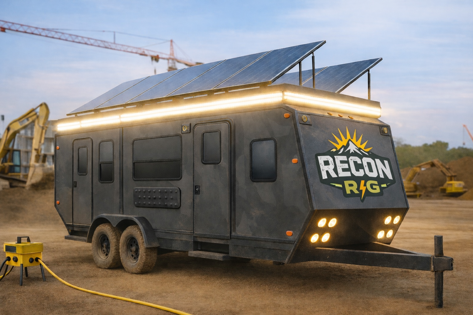 Intelligent hybrid power system with lithium batteries and inverters inside a Recon Rig